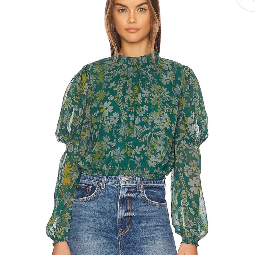 Free People Women's Clarissa Printed Top in Sea Combo